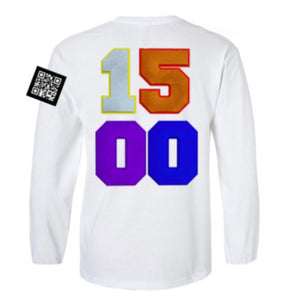 1500 Logo White Long Sleeve Tee